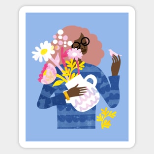 Jug of Flowers Sticker